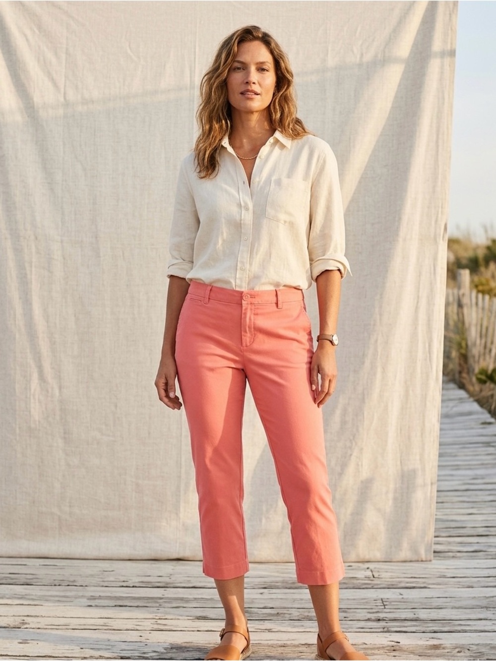 Tommy Hilfiger Hampton Chinos Women’s Size 12 Stretch Capri Mid-Rise